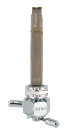 Single Outlet Reserve Hex Valve-22mm (H-D)-1000 Series-5/16" hose barb-Chrome