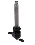 Single Outlet Reserve Hex Valve, 22mm(H-D) 1000 Series, 5/16" hose barb-Black Chrome