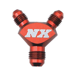 NX Fitting -3 x 3 x 3 Billet Pure-Flo &#148;Y&#148; Fitting (Red)