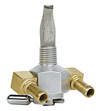 Dual Outlet On/Off Only  Hex Race Valve-1/4" NPT-90&#176; 5/16" hose barbs-Aluminum