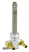 Dual Outlet Reserve Hex Valve-22mm (H-D)-90&#176; 5/16" hose barbs-Aluminum