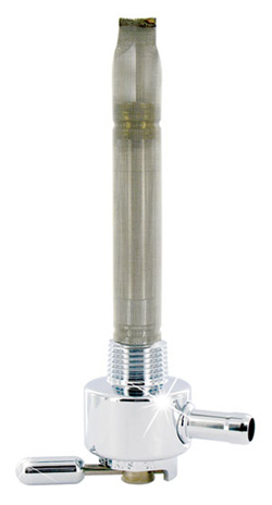 Single Outlet Reserve Round Valve-3/8" NPT-4000 Series-5/16" hose barb-Chrome