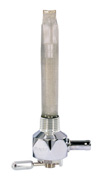 Single Outlet Reserve Hex Diamond Valve-3/8" NPT-4000 Series-5/16" hose barb-Chrome