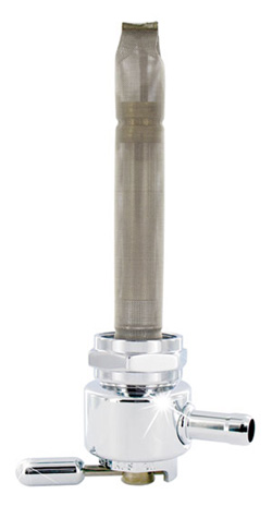 Single Outlet Reserve Round Valve-22mm (H-D)-4000 Series-5/16" hose barb-Chrome