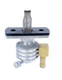 Single Outlet On/Off Hex Finned Valve-1/4" NPT-6000 Series-90&#176; 5/16" hose barb-with adapter-Aluminum