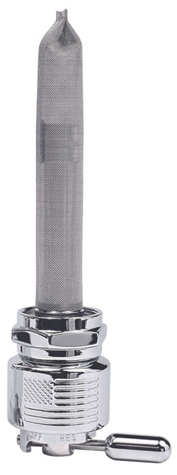 Single Outlet Reserve Round Liberty-Valve-22mm (H-D)-6000 Series-5/16" hose barb-Chrome