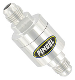 Inline SS Fuel Filter Satin 6AN In -6AN Out