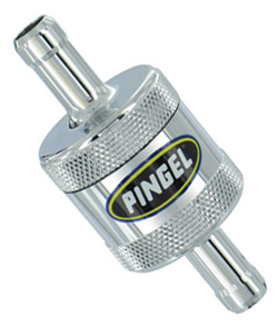 Inline SS Fuel Filter Chrome 3/8 In 3/8 Out